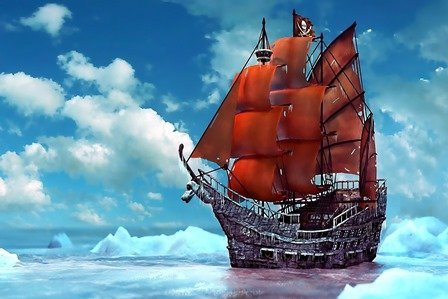 Amazon.com: Tomorrow sunny 24X36 INCH/Art Silk Poster/Pirate Ship