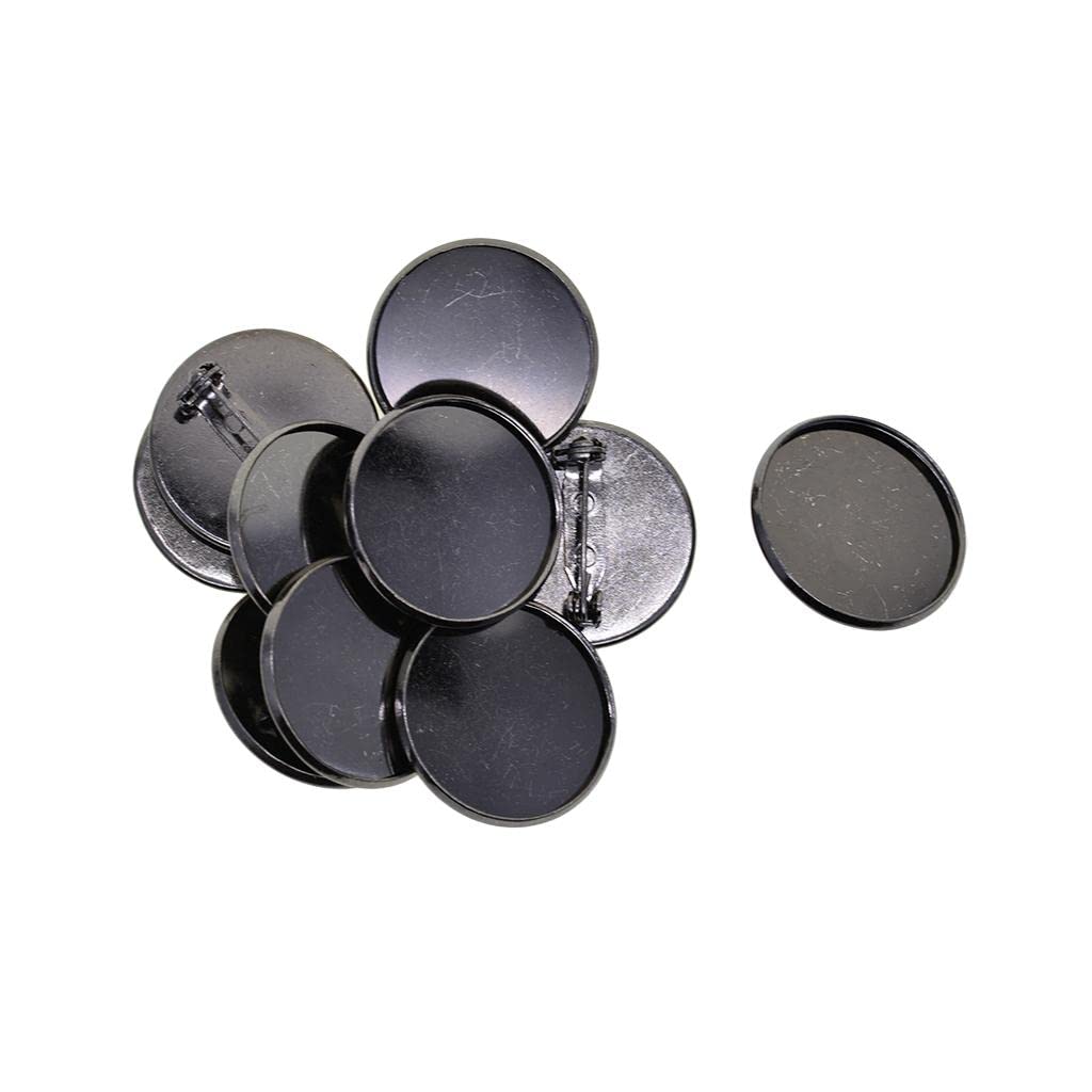 ATORSE 10Pcs 25Mm Brooch Making Blank Cabochon Bezel Setting Trays for Badge BlackCrafts|Beads & Jewelry Making|Jewelry Findings|Pin Backs & Brooch Components