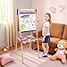 Easel for Kids, 3-in-1 Art Easel with Paper Roll – Adjustable Height Double-Sided Chalkboard & Dry Erase Board, Storage Tray & Stickers – Educational Drawing Toy for Boys & Girls Ages 3–8 Purple Color
