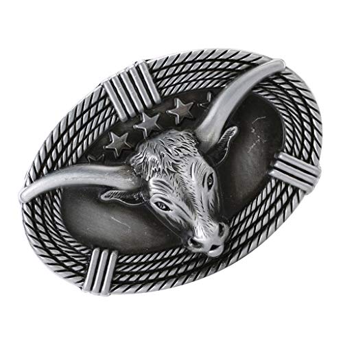oshhni 2 PCS Cow Boi Head Retro Belt Fivela Western Cowboy Jeans Fivela Bronze +