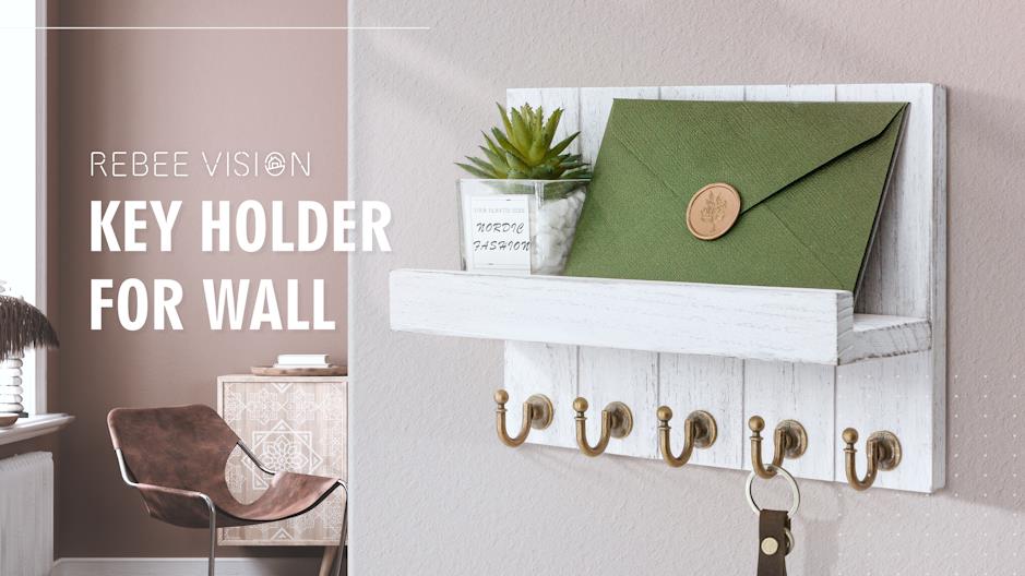 Key Holder Wall Mount, Mediterranean Style Key Cabinet Home Decor, kleine witte sleutelhoudersdoos, boerderij Wall Décor, Premium Cabinet Key Holder met 6-haken,A2 Key Holder Wall Mount, Mediterranean Style Key Cabinet Home Decor, kleine witte sleutelhoudersdoos, boerderij Wall Décor, Premium Cabinet Key Holder met 6-haken,A2