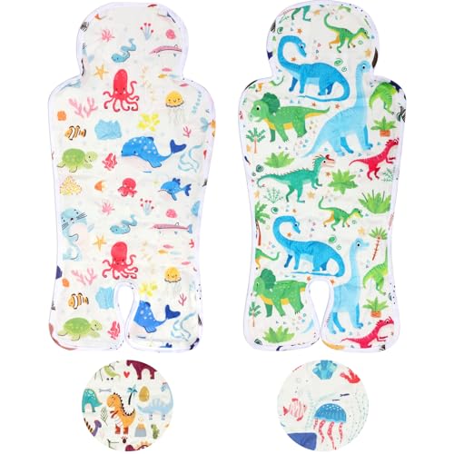 Image of Suzile 2 Pcs Baby Gel Car Seat Cooler Pad Double Side Universal Breathable Stroller Cooler Mat Car Seat Cooling Pad Stroller Cooling Pad Car Seat Liner for Stroller Baby Dining Chair Child Safety Seat