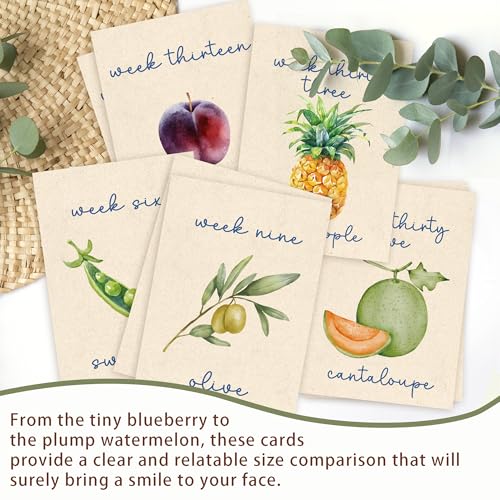 Image of 76 Pcs Locally Grown Baby Shower Decorations-36 Pcs Pregnancy Milestone Cards,Locally Grown Farmers Market Themed Party Decorations, Fruits And Vegetables To Track Baby Growth, Weekly Baby Size Cards For Pregnancy Announcement Photos