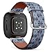 CJBROES Replacement Leather Watch Band, Compatible with Fitbit Versa 3 and Fitbit Sense of Wristband Bracelet Accessory - Mandala Shape