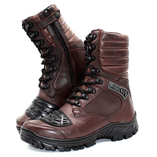 Coturno Militar Attack Bmbrasil Tático Couro Cano Alto 5188 Vinho 40