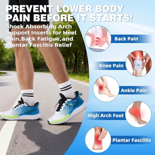 Image of Men's Orthopedic Road Running Sneakers: Comfortable Casual Arch Supports Plantar Fasciitis Orthotic Sports Athletic Shoes, Flat Feet High Arch Tennis Work Walking Shoes for Foot Heel and Pain Relief