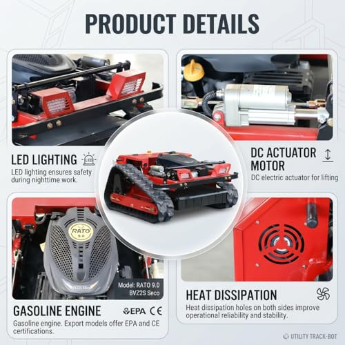 Image of Infront Remote Control Lawn Mower, 20 Inch Cutting Width, Adjustable Height 0.79-5.9 Inches, Track Design,All-Terrain for Steep Slopes Tall Grass Large Lawns