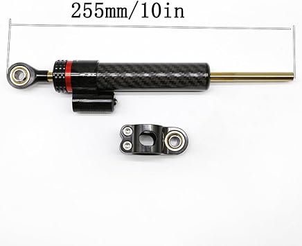 10inch Fiber Carbon Steering Damper Stabilizer Linear Reversed Safety Control Adjustable For Motorcycle Electric Scooter
