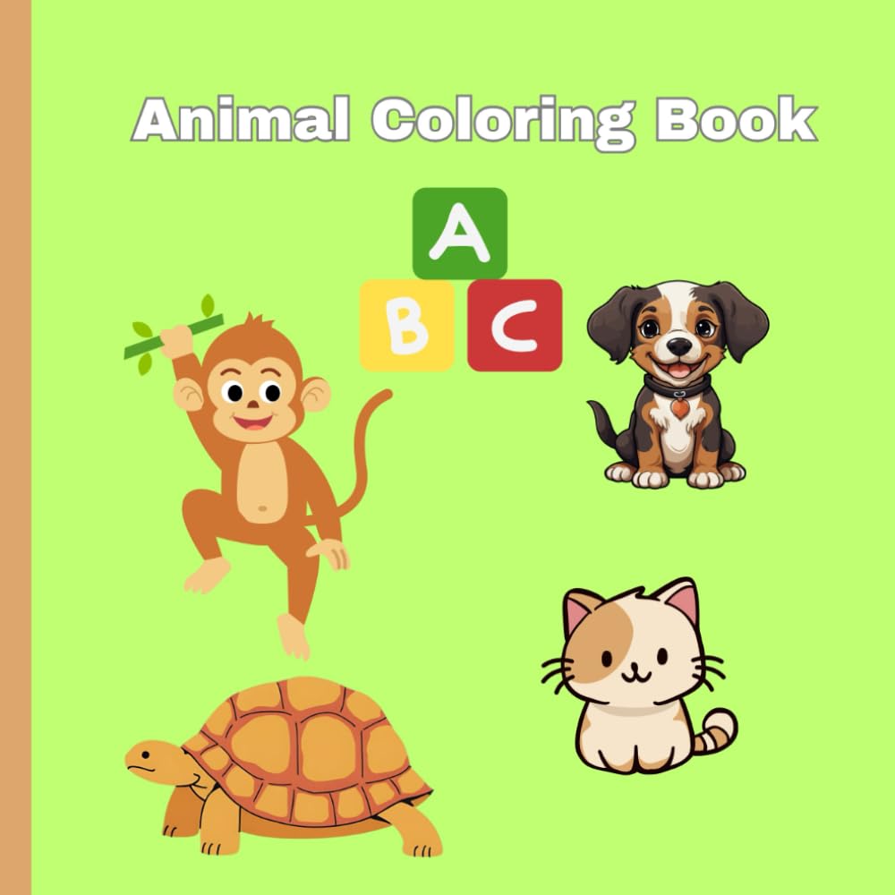 Animal Coloring Book: Educational Coloring Pages with Animals and Alphabets for Preschool Children ages 3-5