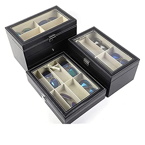 Multi-Cell Leather Eyeglasses Storage And Sunglass Glasses Display Case Organizer Collector Jewelry Box, For Women Men (Size : B) #TOP1