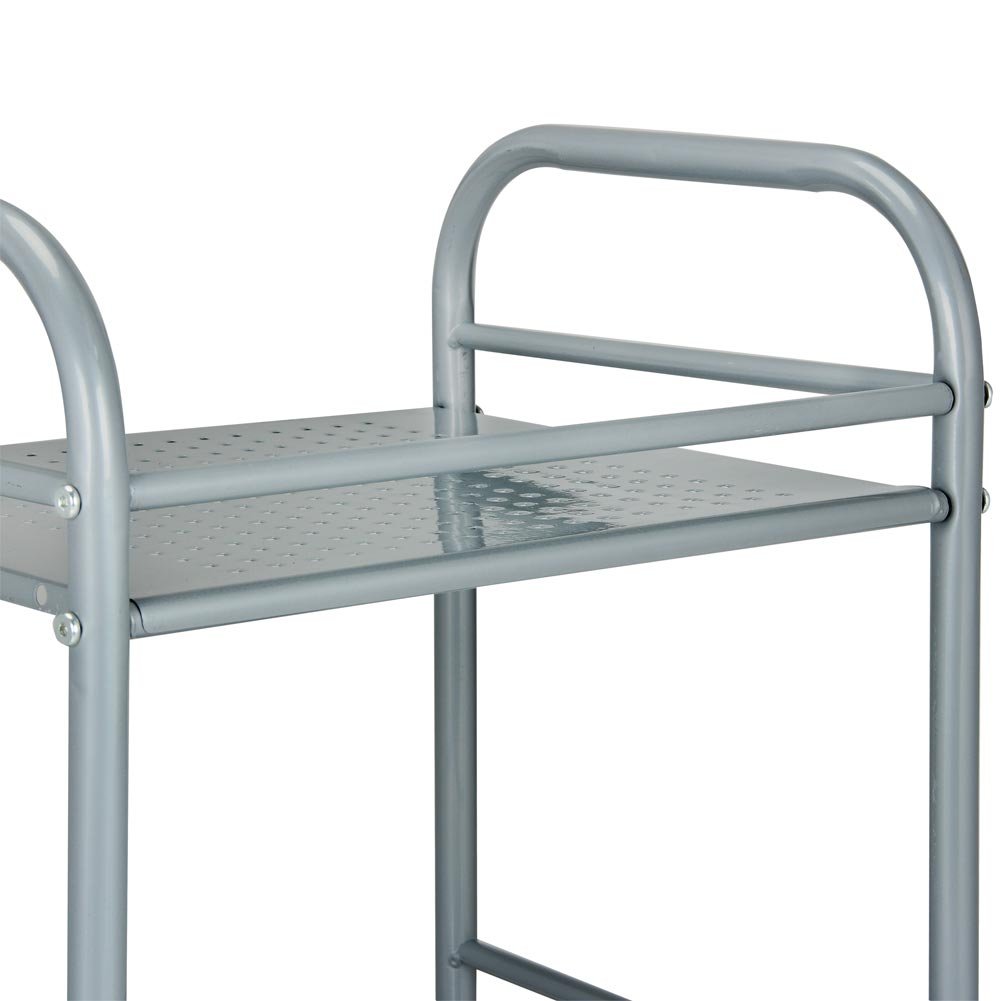 BAKAJI Metalen Opbergwagen Voor Badkamer, Keuken, Kapper Of Schoonheidsspecialist 4 Draaibare Wielen 3 Planken Afmetingen 40 X 35 75 Cm Multifunctionele Wagen Met Niveaus Zwart 2009137212