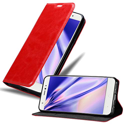 Cadorabo Funda Libro para BQ Aquaris X en Rojo Manzana   Cubierta Proteccíon con Cierre Magnético, Tarjetero y Función de Suporte   Etui Case Cover Carcasa