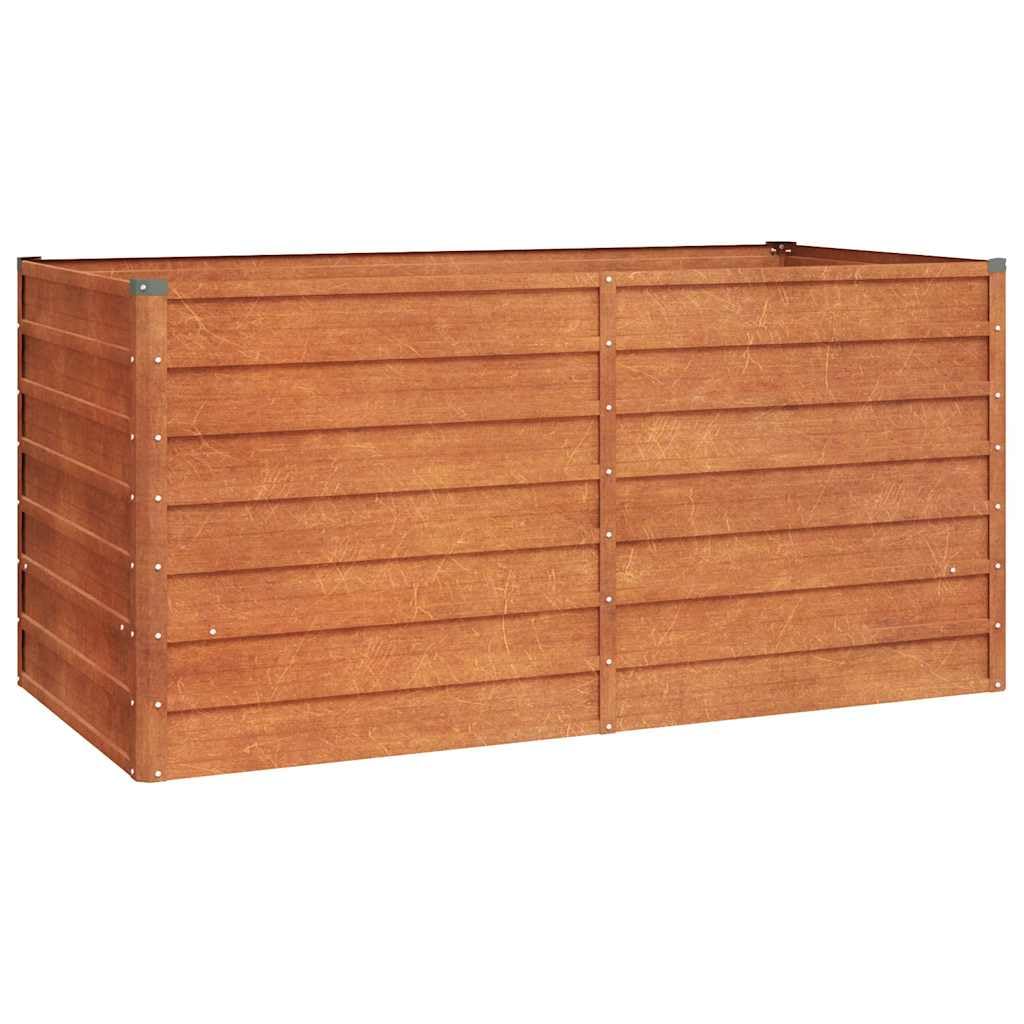 Podwyższona donica ogrodowa rdzawa 160x80x77 cm stal kortenowska na warzywa zioła kwiaty podniesiony grządek balkon taras
