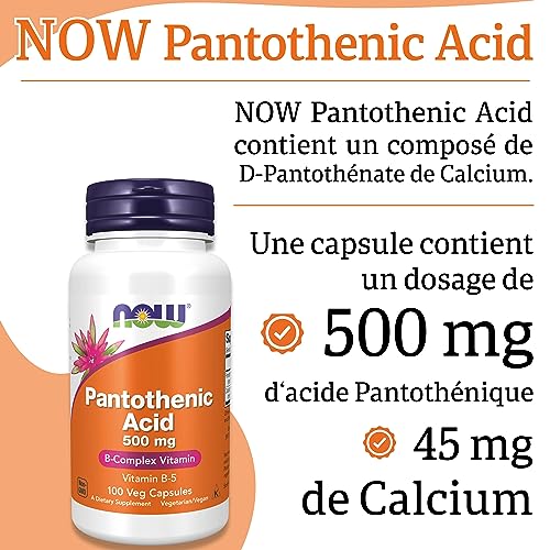 Now Foods, Pantothenic Acid (Acide Pantothénique), 500 mg, 100 Gélules végétaliennes, Testé en Laboratoire, Vitamine B5, Fortement Dosé, Sans Gluten, Sans Soja, Végétarien – Image 6