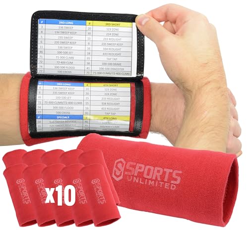 Image of Sports Unlimited Adult Triple Wrist Coach, Football Wristbands for Plays, Baseball Wristbands, QB Arm Bands