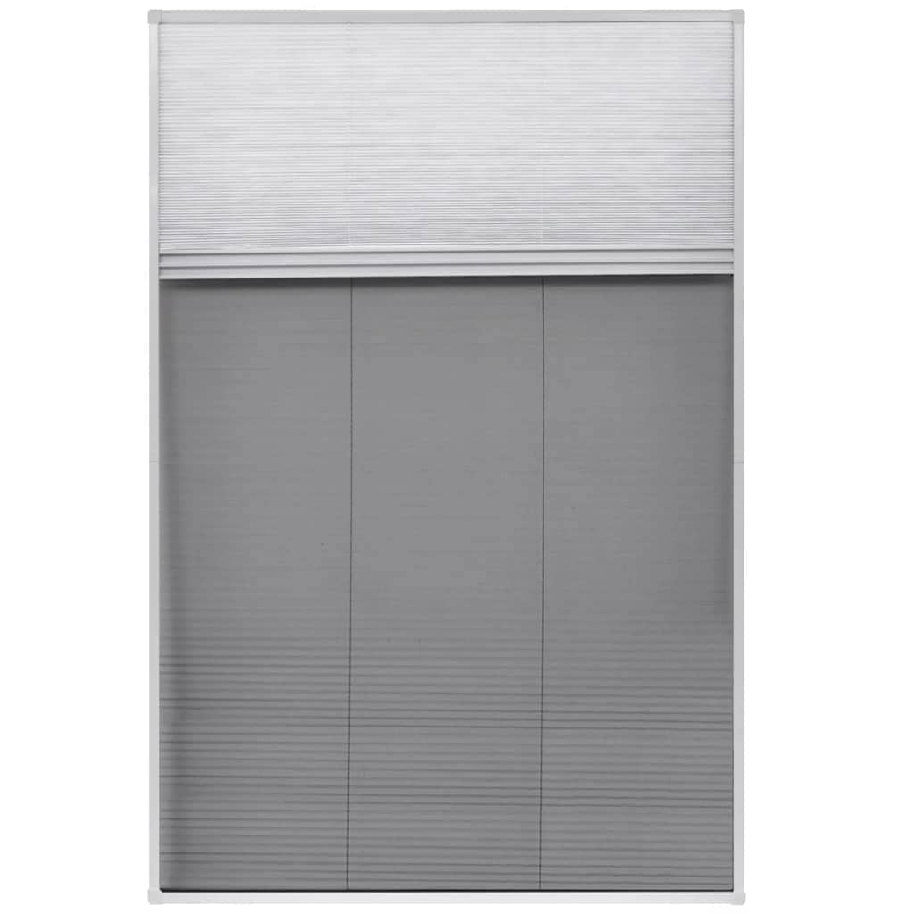 Générique Plisowana moskitiera do okien dachowych z wbudowaną markizą domową, aluminiowa rama 80 x 120 cm, drobna siatka przeciw latającym owadom, dostawa z ramą, moskitierą i roletą