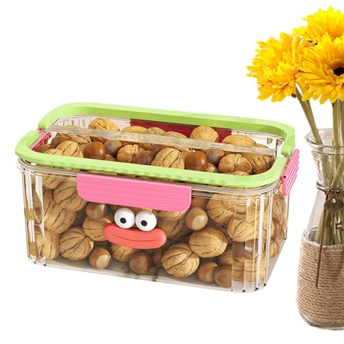 Envase de uva para refrigerador, ahorro de producto | Gran capacidad para productos vegetales | Cuenco de frutas para refrigerador con asa, contenedores de ensalada, contenedores apilables