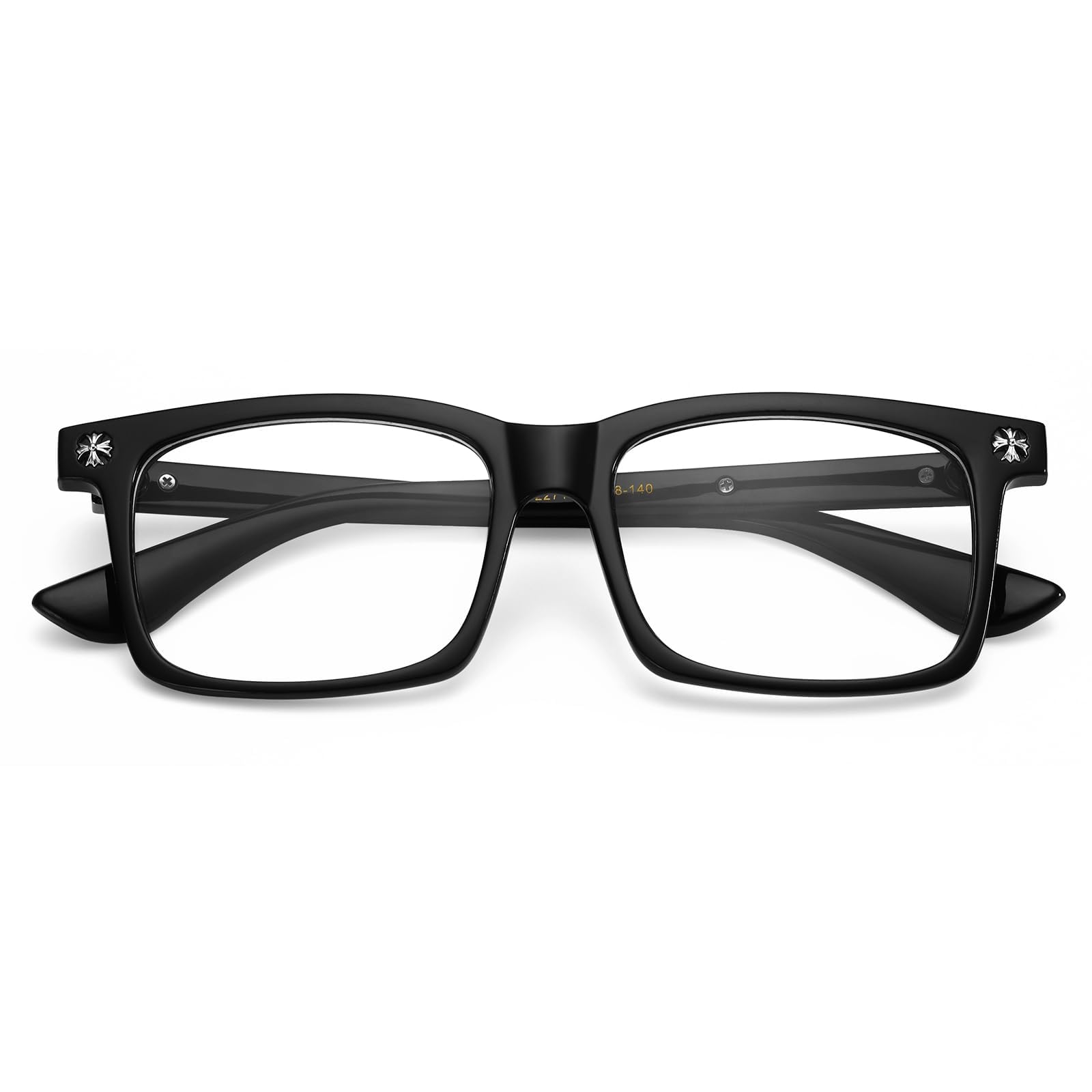 Classic Square Glasses for Men Women Thick Frame Clear Lens Fashion Glasses Non Prescription Eyeglasses - 3