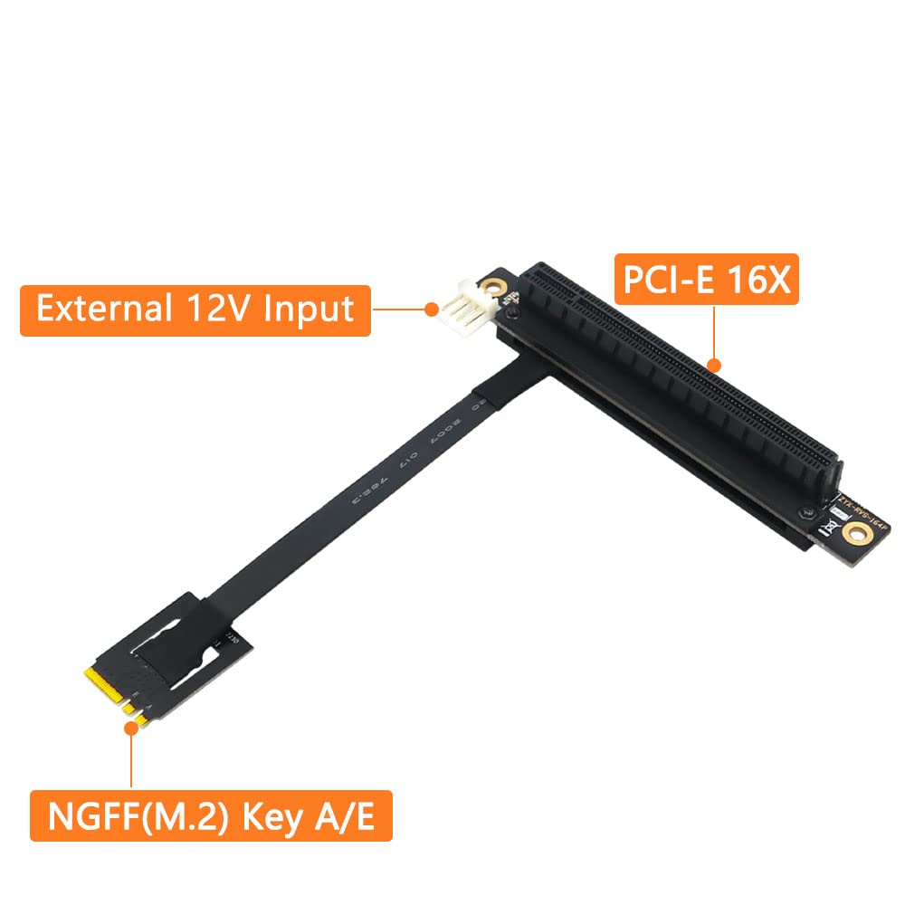 Mustpoint M.2 NGFF Key A-E to PCI-E 16X Adapter Cable (Length: 25cm)