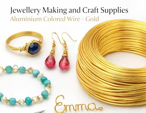 Image of Beadsnfashion 10 Meters Aluminium Craft Wire 1.5mm Golden Color for DIY Art & Craft Projects, Wire Wrapping, Jewellery Design, Flower Decoration, Floral Arrangement and Handmade Craft Supplies