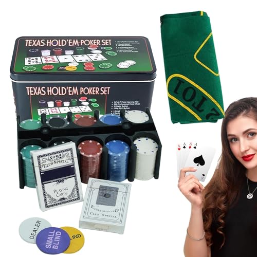 Migliora le tue serate di poker: questo set di chip da poker è ideale per Texas Hold'em e altri giochi di carte con 200 chip, 3 tasti e un tavolo da poker per organizzare facilmente il gioco durante feste a casa o riunioni casuali con amici e familiari