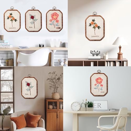 Image of GOGLAM 3 Pack Embroidery Starter Kit with Pattern, Stamped Cross Stitch Kits for Beginners, Hand Embroidery Kit for Beginners Adults with Embroidery Hoop and Instructions (Basic Style - 01)