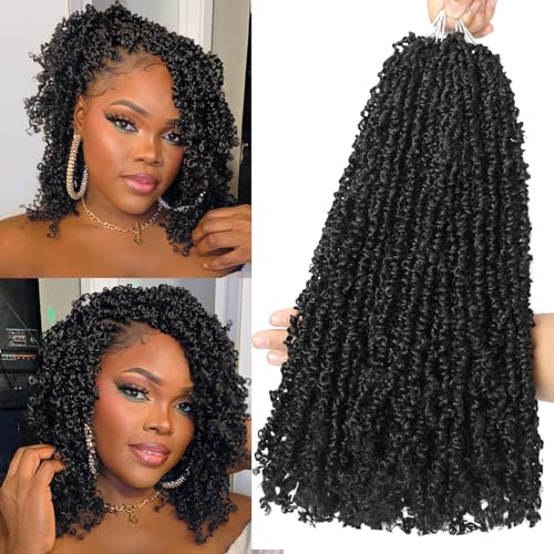 FALEMEI 10 Packs Yanky Twist Crochet Hair 12 Inch Pre-twisted Natural Black Kinky Mini Spring Twist Small Curly Senegalese Braids Yankee (1B(Natural Black) 12 Inch (Pack of 10))