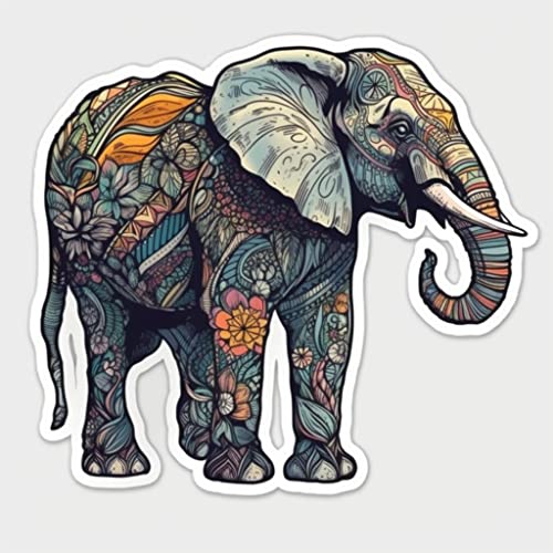 Image of Yoonek Graphics Elephant Vinyl Decal Sticker for Car Window, Laptop, and More. #1958Option41-4