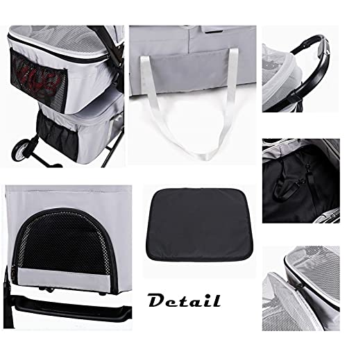 Poussette pour chiens à double couche pour animaux multiples