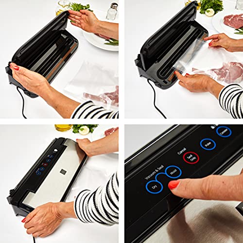 Foto von ALL EAZY HOME & KITCHEN Vakuumiergerät (30cm) + 10 Vakuumierbeutel • Einschweißgerät für Lebensmittel • Für Sous-Vide kochen