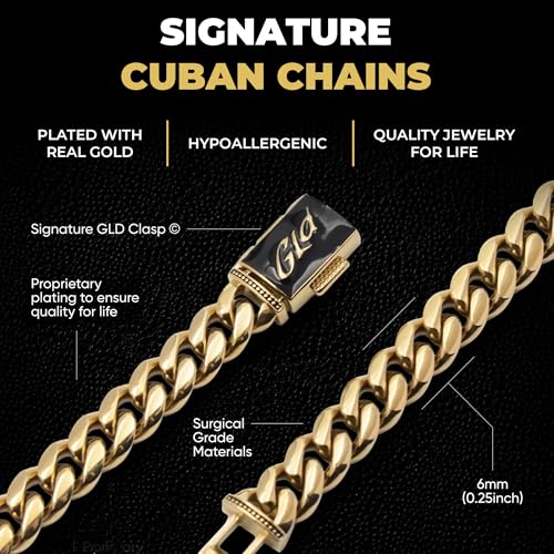 GLD Cuban Link Chain for Men and Women - Gold-Plated Micro Cuban Chain with Premium Storage Travel Pouch - Snatch-Proof Clasp, Sweat-Proof and Fade-Resistant - Lifetime Quality, Designed in Miami3