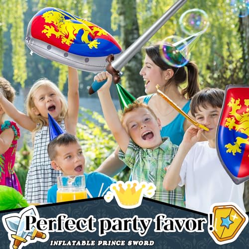 Poen 4 Pcs Inflatable Sword and Shield Medieval Knight Party,Lion by Poen - Used condition - Image 6