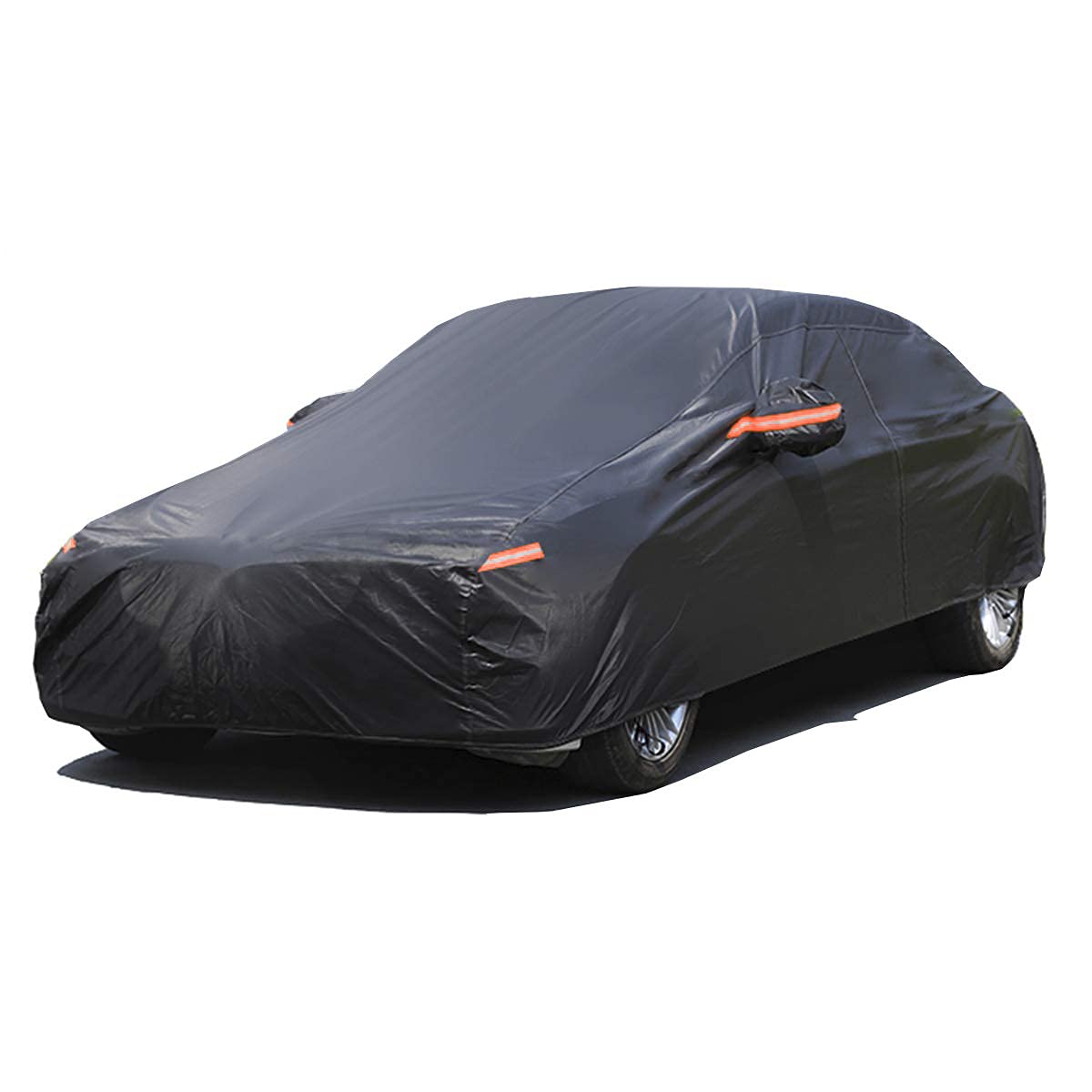 KouKou Car Cover Waterproof All Weather Outdoor for Dustproof/ Resistant UV Protection Fit Sedan (Length Up to 177 Inch) Black
