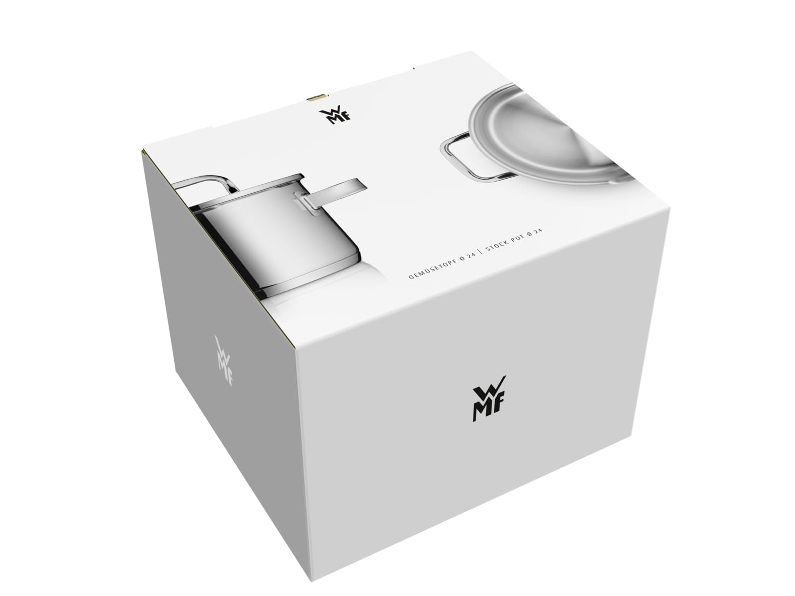 WMF Function 4 Gemüse- Suppentopf Induktion 24cm, Glasdeckel, Kochtopf groß 8,8l, Cromargan Edelstahl poliert, 4 Abgießfunktionen, Innenskalierung, Nudeltopf rot