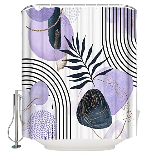 Charmhome Fabric Bathroom Shower Curtain Abstract Tropical Watercolor Leaves Simple Minimalist Chic Waterproof Curtains With 12 Hooks, 54X78 Inch #TOP9