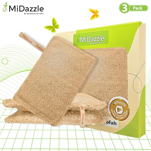Image of Midazzle 100% Natural Body Scrubber Loofah for Bathing (Rectangle) (Pack of 3)