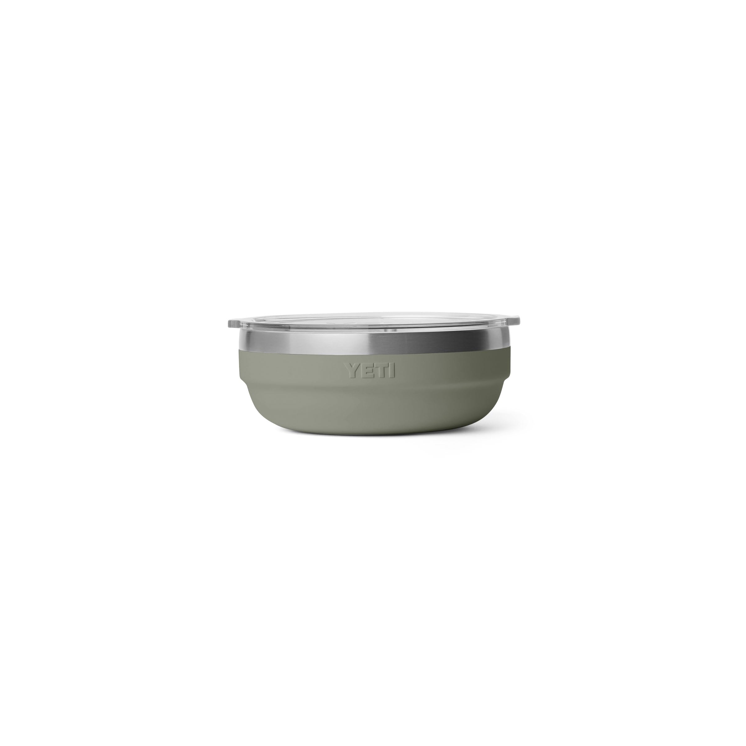 YETI Rambler Low Bowls, Vacuum Insulated, Stackable and Nestable Stainless Steel Bowl with Lid, 0.7 Quart, Pampa Green