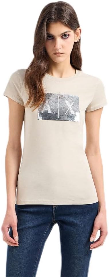 Armani Exchange Women's Box Logo Sequin Tee