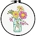 Dimensions Summer Flowers Counted Cross Stitch Kit for Beginners, White 14 Count Aida Cloth, 6'' D