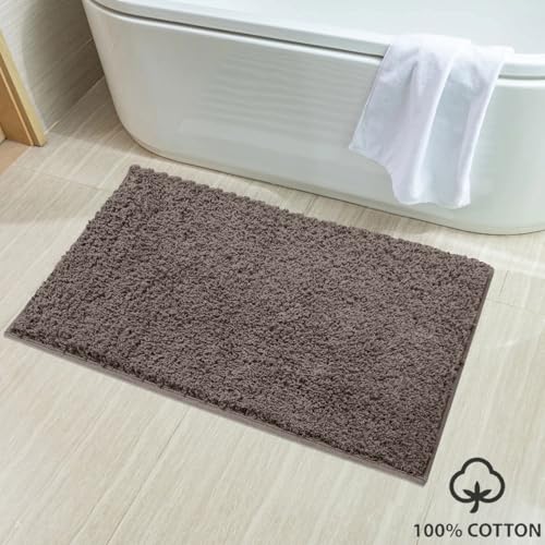 Image of Luxe Home Colosseum Bath Mat 100% Cotton (40x60 cm) Super Soft Non-Slip Bathroom Mat for Bedroom Door (Coffee) Pack of 1