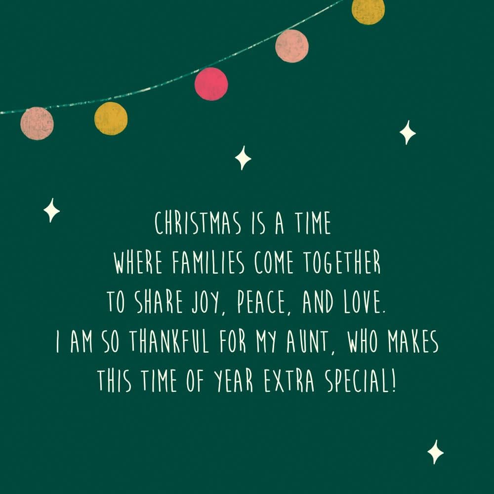 Prime Greetings Christmas Card For Aunt, Made in America, Eco-Friendly, Thick Card Stock with Premium Envelope 5in x 7.75in, Packaged in Protective Mailer - Image 7