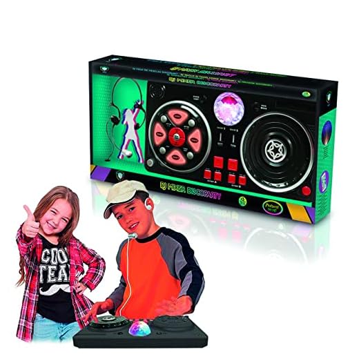 DEQUBE- Mesa Mezclas de DJ con diversas Bases y Efectos, Incluye Bola de Luces Intermitentes de Disco, conexión Bluetooth a Dispositivos, Color Negro, Mediano (916D00040)