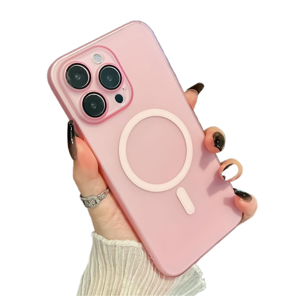 iPhone 15 Pro ケース ハード 半透明 ワイヤレス充電 ピンク Amazon.co.jp: 超薄型ワイヤレス充電磁気ケース iPhone 15 14 13