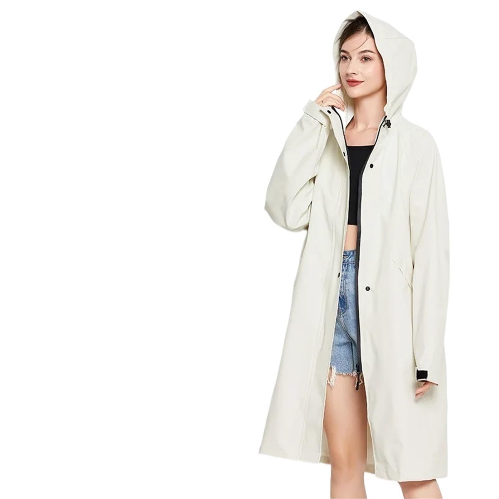 Poncho Antipioggia Graziosi impermeabili for donne, lunghi alla moda, da uomo e donna, trekking all'aperto, giacca a guscio spessa, golf