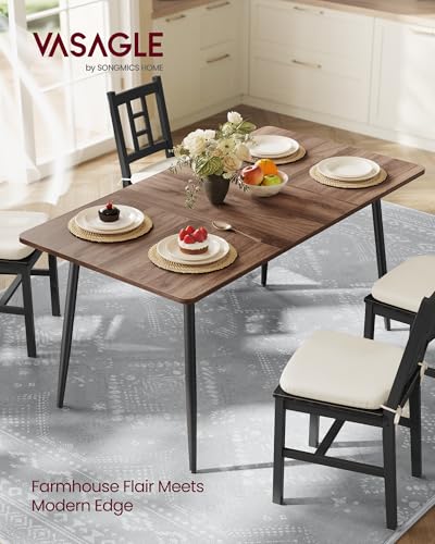 image for Vasagle Dining Table, Dining Room Table For 4-6 People, Modern Farmhou