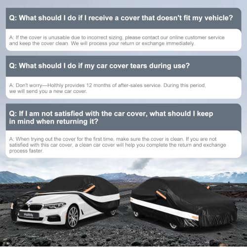 Image of 10 Layers Sedan Car Cover Custom Fit BMW 5-Series M5 528i 530 530i 535i 540i (1988-2026), Waterproof All Weather for Automobiles, Outdoor Full Cover Sun Dust Rain Protection with Cotton. Black
