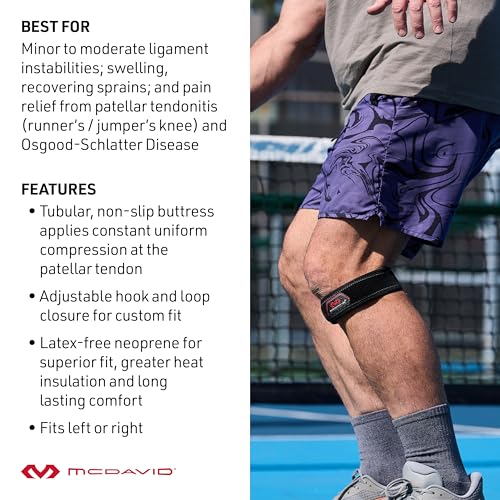 Image of McDavid Knee Band for Knee Pain Relief, Support Brace Patella Tendon Knee Strap for Pickleball, Hiking, Soccer, Basketball, Running, Jumpers Knee, Tennis, Tendonitis, Volleyball & Squats