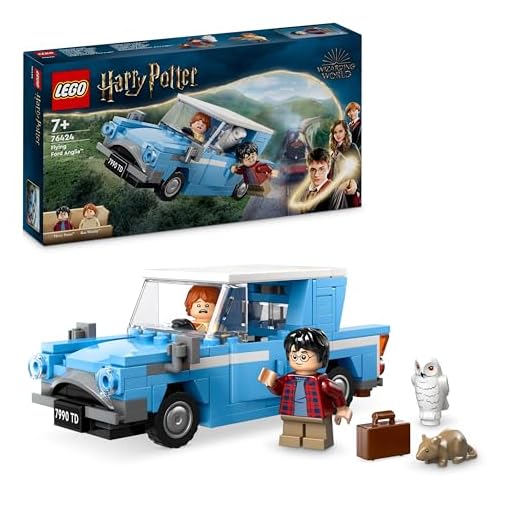 LEGO Harry Potter Fliegender Ford Anglia, baubares Spielzeug-Auto für Kinder, Geschenk für Jungs, Mädchen und alle Fans ab 7 Jahren, Set mit 2 Mini-Figuren inkl. Ron Weasley für Rollenspiele 76424
