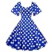Onda Retrò Onda Swing Manica Corta Onda Dot Media Lunghezza Gonna Blu M
