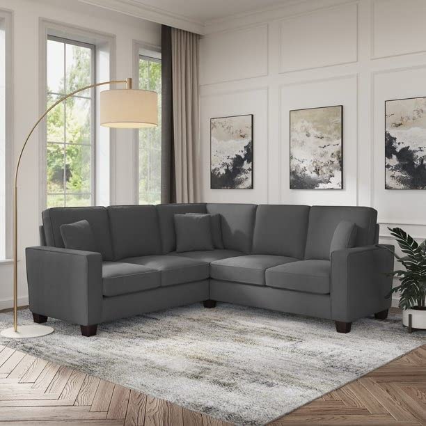 Dyna 4 Seater Fabric L Shape Sectional Sofa for Living Room (Grey)-image-8